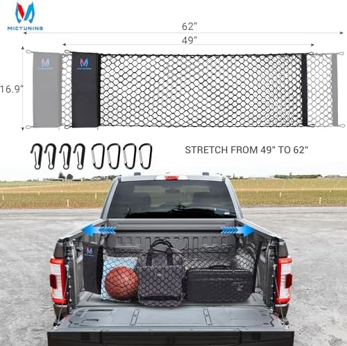 MICTUNING Truck Bed Cargo Net Highly Elastic Cargo Net - Image 5