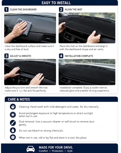 Dashboard Mat Cover for Honda Accord 2004-2007 Nonslip Center Console Sunshield - Image 7