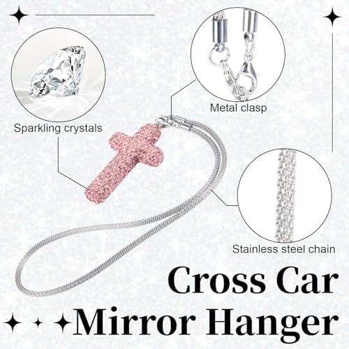 BFXM 2PCS Cross for Car Mirror Hanging - Image 3