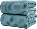 POLYTE 430 GSM Poly Blend Microfiber Waffle Bath Sheet XL Set, 35x70 in by Polyte