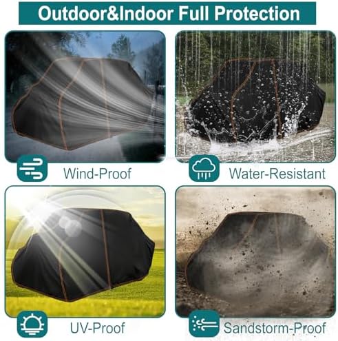 Zippered UTV Cover 4-6 Seater Outdoor UV Protection Storm-Proof Cover - Image 3