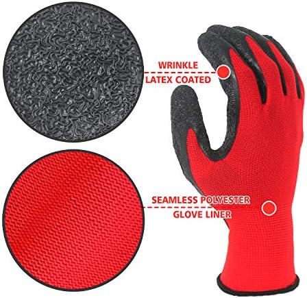 Evridwear Crinkle Latex Rubber Coated Safety Work Gloves - Image 4