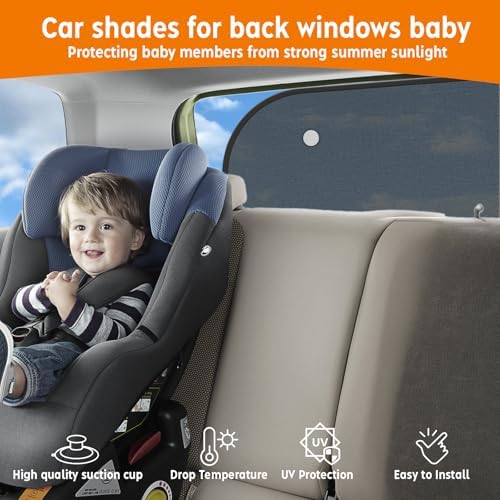 2026 New Upgrade Car Shades for Back Windows Baby 39"x19", Rear Window Sun Shade - Image 5