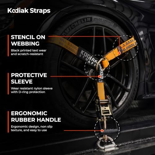 Adjustable Vehicle Tire Tie Down Straps Kit– 4pk Heavy Duty Tire Straps - Image 3
