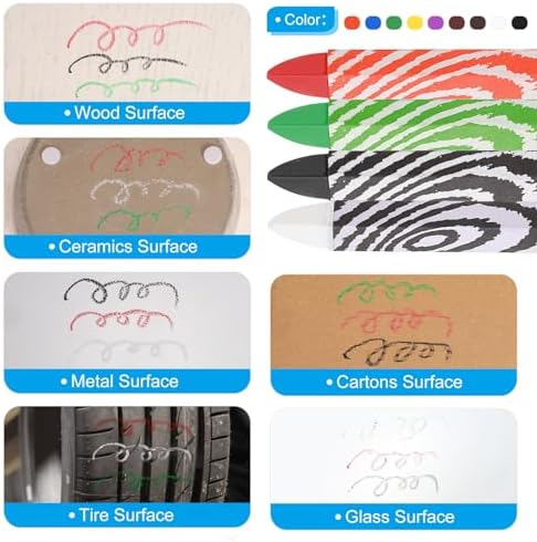 PATIKIL Lumber Marking Crayons, 6 Pack 4"x0.55" Hex Wax Tire Marker Crayons - Image 4