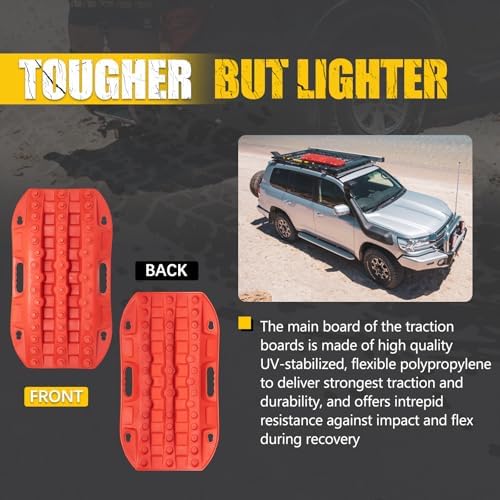 BUNKER INDUST Off Road Traction Boads, Snow Ramps-Red Tire Traction Tool - Image 5