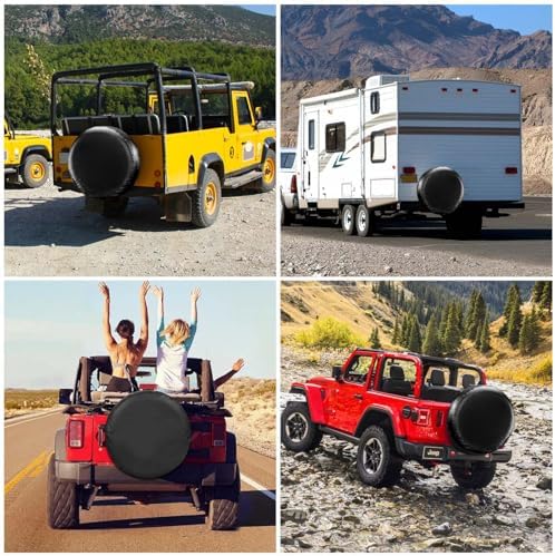 14 Inch Spare Tire Cover Waterproof Dustproof PU Leather Tough Tire Wheel Cover - Image 7