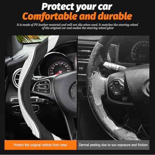 Osilly 15 Inch Artificial Leather Steering Wheel Cover - Image 4