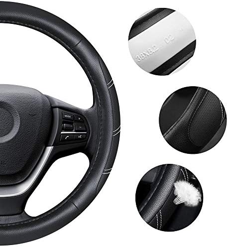 Elantrip Sport Leather Steering Wheel Cover 14 1/2 inch to 15 inch Universal - Image 5