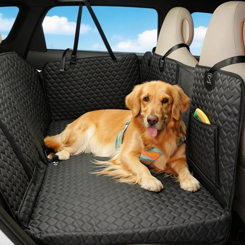 Dog Seat Cover for Back Seat, PU Dog Car Seat Cover Holds 420 lbs, Material by Pawccoli
