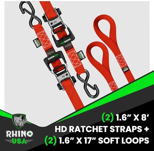 Rhino USA Heavy Duty Ratchet Tie Downs - Image 4