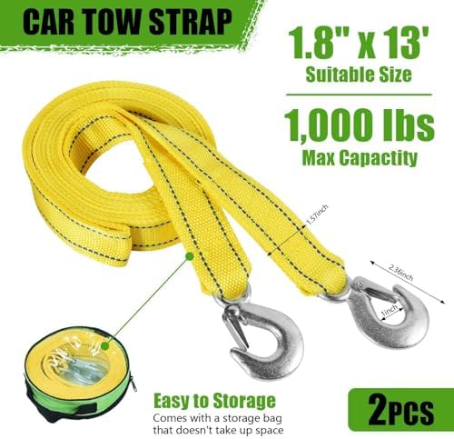 2 Pack Tow Straps Rope Heavy Duty - Image 2