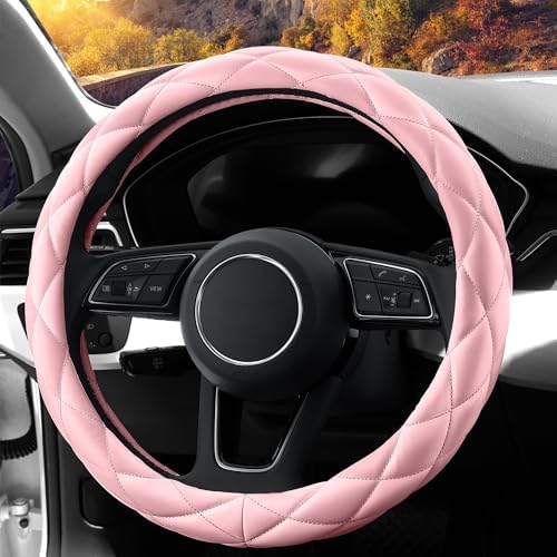 YHONGJT Soft Microfiber Leather Steering Wheel Cover, Universal 15 Inch - Image 7