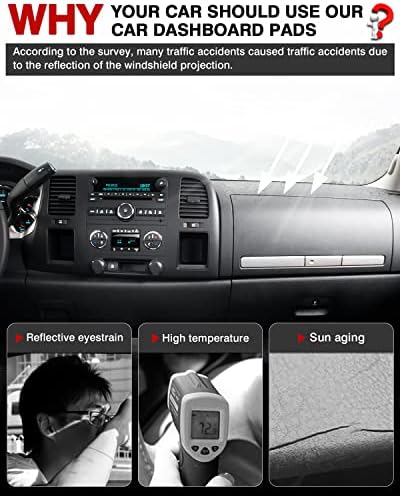 Autorder Dashboard Cover Mat for 2007-2013 Chevy Chevrolet Silverado/GMC - Image 2