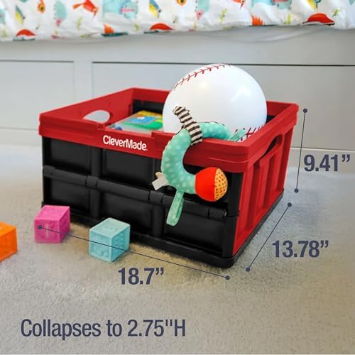 CleverMade Collapsible Shopping Basket, 32L Storage Crate, 1 Pack - Image 4