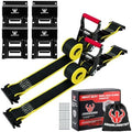 2Pack UTV Wheel Chock Tie-Down Kit, 2 in x 8 ft Heavy Duty Trailer Tire Straps by ARMORLOGISTICS