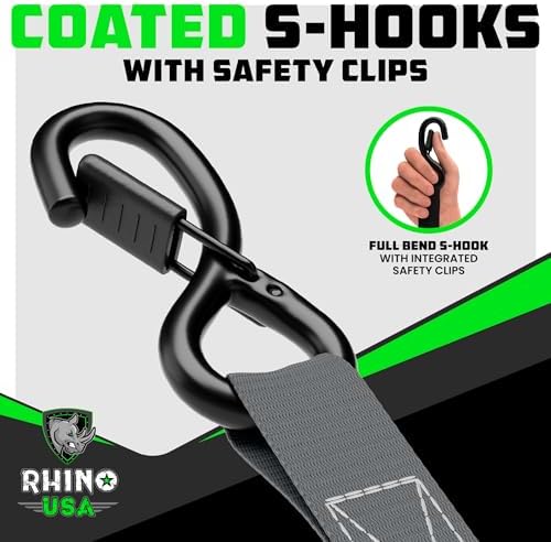 Rhino USA Ratchet Straps Tie Downs - 1in x 15ft - Image 5