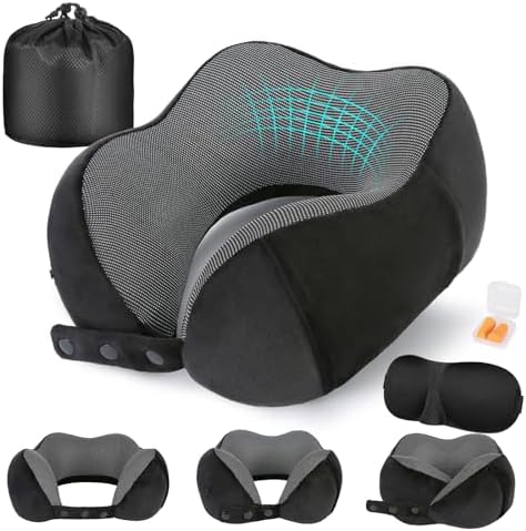 Cirorld Neck Pillow for Traveling, Travel Pillows for Airplanes Black by CIRORLD