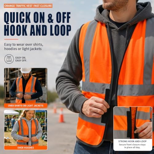 AYKRM 12 colour High visibility viz vest hi vis viz reflective work - Image 5