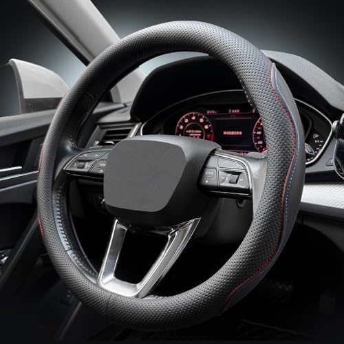 LKWLIKEI Nappa Premium Leather car Steering Wheel Cover, Breathable, Universal - Image 3