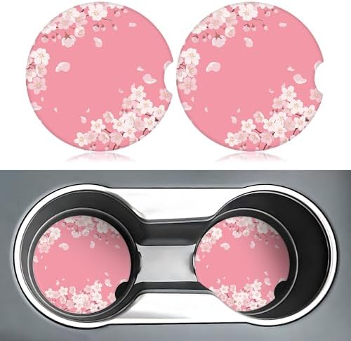 Pink Cherry Blossom Car Coasters - Image 2