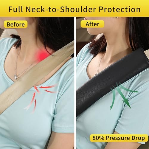 2PCS Car Seat Belt Cover Pad Extra Long 13 Inch, Car Seat Shoulder Strap Pads - Image 2