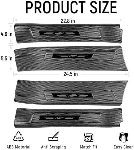 ZZEQYG 4 Pcs ABS Interior Carbon Fiber Door Sill Protector Compatible - Image 3