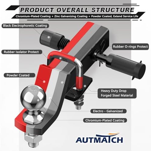AUTMATCH Trailer Hitch Ball Mount - Image 5