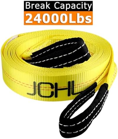 Recovery Tow Strap with Reinforced Loops 2inx20ft Heavy Duty 24, 000lb Break - Image 2