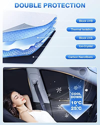 Canvcle Windshield Sun Shade for 2020-2025 2026 Kia Telluride Accessories - Image 4