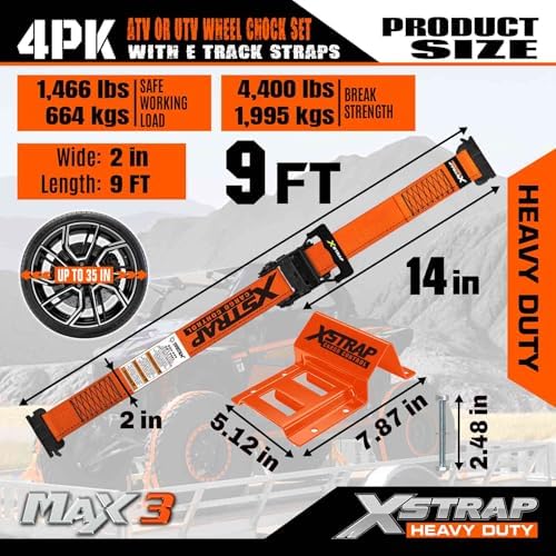 XSTRAP STANDARD Wheel Chock E-Track Tie Down Straps Kit - Image 3