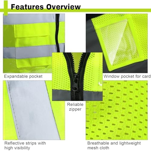 JenPen 10 Pcs Reflective Safety Vests - Image 3