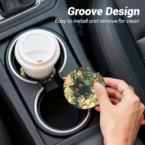 2 Pack Ceramic Car Coasters for Cup Holder, 2.56 in Anti Slip Absorbent Coaster - Image 7