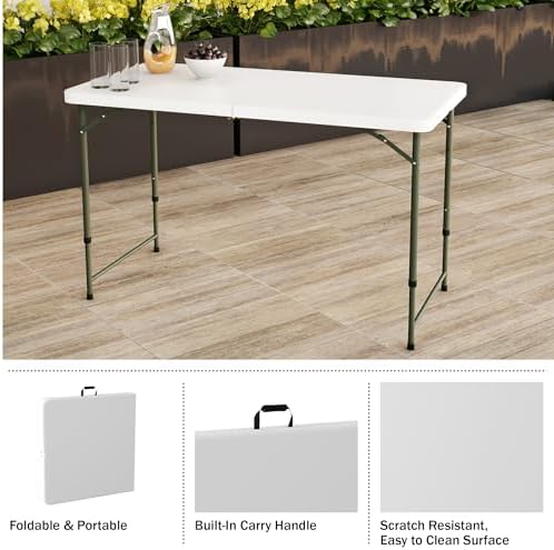 Lavish Home Indoor & Outdoor Portable Folding Table - Image 4