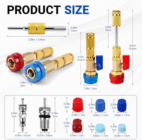 31Pcs R134A Valve Core Quick Remover Installer Tool Set, High Low Pressure AC - Image 7