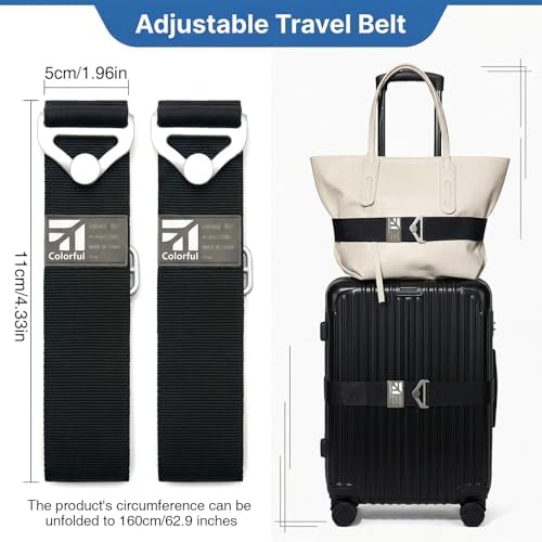 2 Pcs Luggage Straps for Suitcases, Adjustable Add Trolley Sleeve to Backpack - Image 5