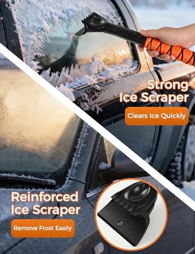 41" Extendable Ice Scrapers for Car Windshield 2-in-1 Snow Brush for Car Snow - Image 2