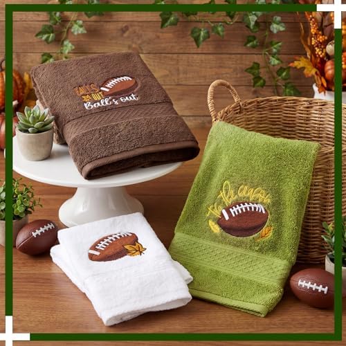 Peryiter 3 Pack Football Decorative Bath Towel Set - Image 6