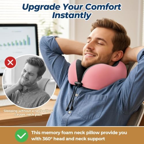 ExploreBliss Travel Pillow, Memory Foam Neck Pillow Airplane - Image 6