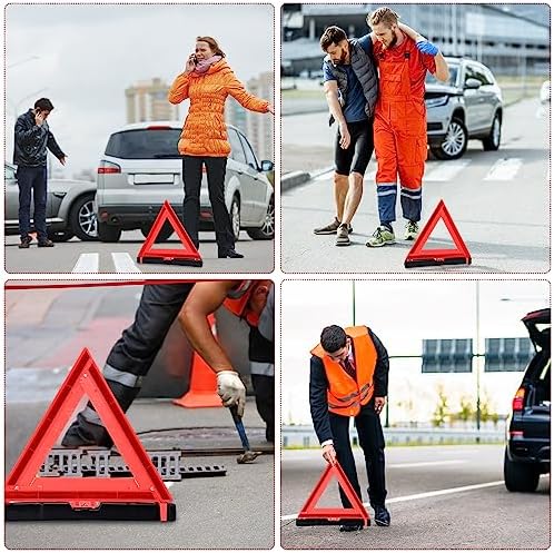 Kanayu 18 Pcs Warning Triangles Dot Reflective Foldable Emergency Safety - Image 6