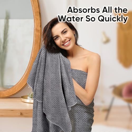 HOMEXCEL Bath Towels 2PK, Microfiber Ultra Soft Bathroom Towel, 27x54 in - Image 5