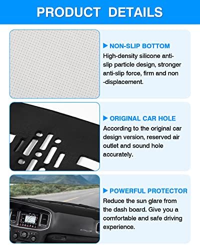 Autorder Dashboard Cover Mat for 2011-2023 Dodge Charger Accessories Dash Cover - Image 6