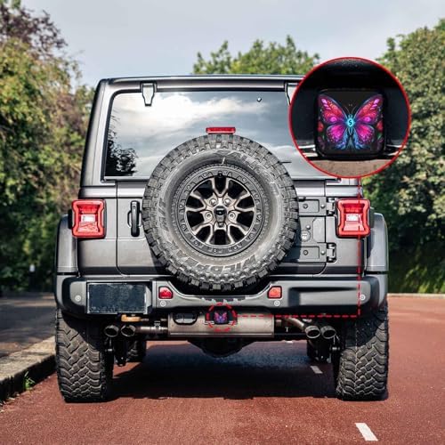 2 Inch Rose Pink Butterfly Trailer Hitch Cover Rubber Receiver Tube Plug Cap - Image 6