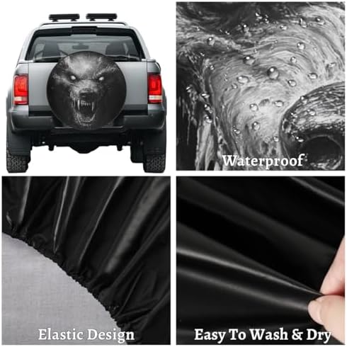Wolf Spare Tire Cover 17in Spare Wheel Covers Tire Storage Cover - Image 4