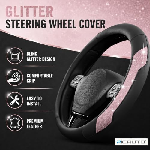 PIC AUTO Steering Wheel Cover, Universal Fit 14.5"-15.5" Car Steering Wheels - Image 2