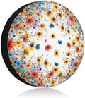 Blue Yellow Red Floral Spare Tire Covers Summer Colorful Flowers Waterproof by Unknown