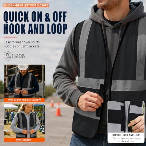 AYKRM 12 colour High visibility viz vest hi vis viz reflective work - Image 5