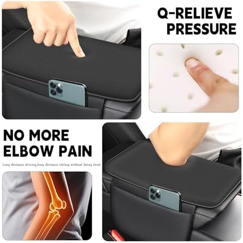 Car Armrest Cover for Car, Nappa Leather Center Console Armrest Pad - Image 5