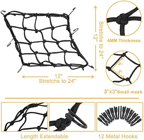 2-Pack Bungee Net Motorcycle Cargo Net - Image 2