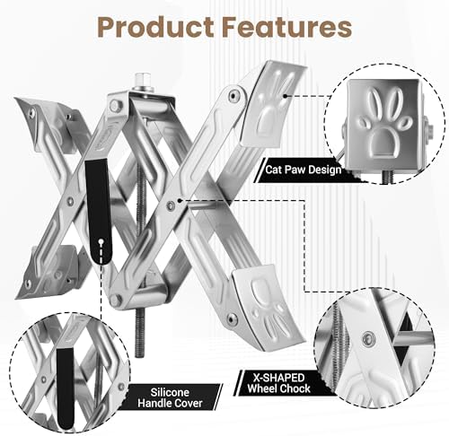 X-Shaped RV Wheel Chock Fit 4.13” to 13.4” Camper Wheel Chock Stabilizer Scissor - Image 3